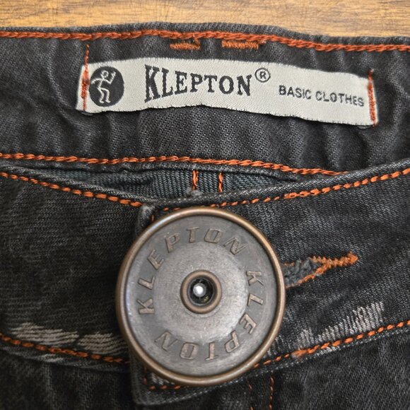 KLEPTON Basic Clothes Unisex Vintage Boot Leg Jeans w/Accent Pockets - Black - Picture 3 of 15
